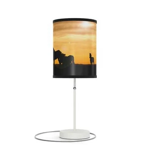 Lamp on a Stand Equestrian Sunset Horses US|CA plug - Picture 1 of 17