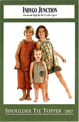 Shoulder Tie Topper Dress Girls Indygo Junction Sewing Pattern IJ827 Size 2-6 - Image 1 of 3