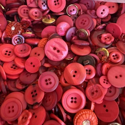 New! Incredible Mixed Lot RED Premium Buttons All Sizes For Embellishments - Image 1 of 3