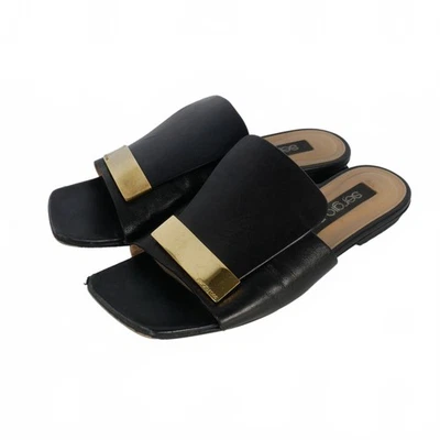 Sapato Liso Feminino Sergio Rossi Tamanho 37 Couro Preto - Imagem 1 de 4