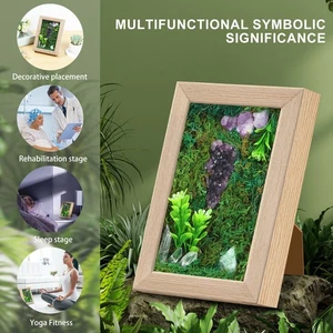 5x7 Picture Frame Wood Picture Frame with Amethyst Cluster Decor Creative stCCY - Picture 1 of 11