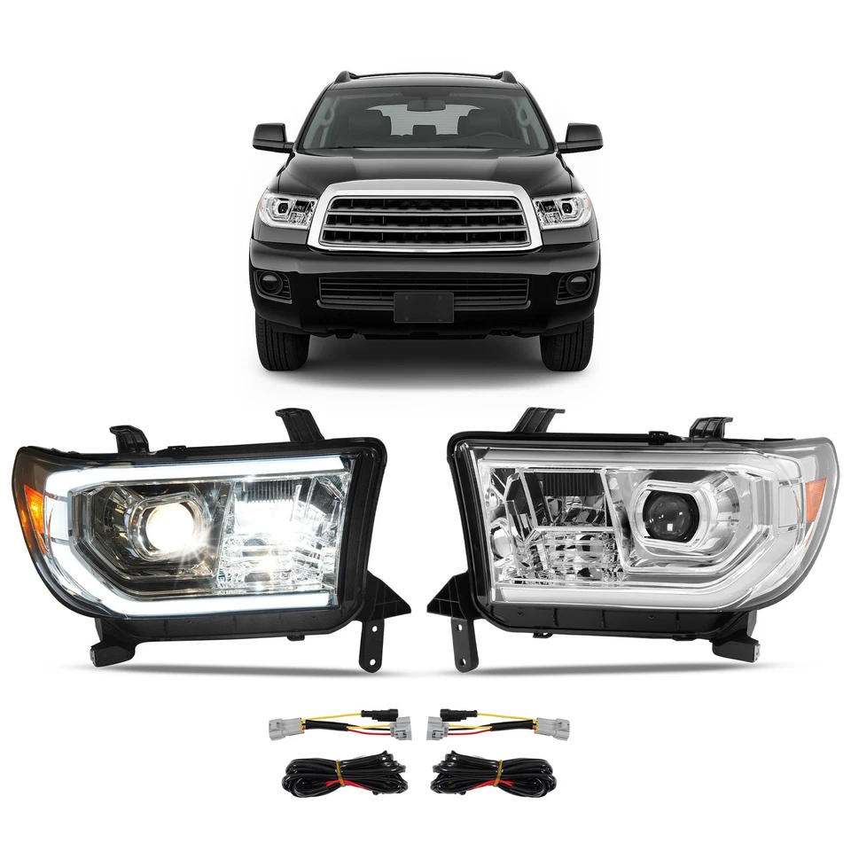 Proyector faros LED cromados para Toyota Tundra 2007-2013 Sequoia 2008-2017 Foto 1 de 4