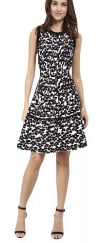 Abito donna taglia small Kate Spade floreale jacquard maglia aderente e svasato