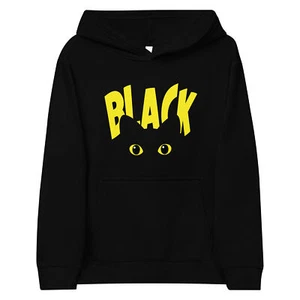 Black cat Halloween Kids fleece hoodie - Picture 1 of 5