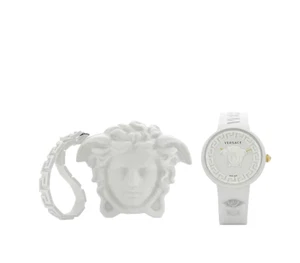 Versace Medusa Pop Weiß Armband Armbanduhr Schweizer Quarz Unisex Herren Damen Neu - Bild 1 von 6
