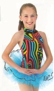 Feelin Groovy Child X-Small New Dance Costume Leotard & Turquoise Ballet Tutu - Picture 1 of 7