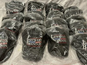 Let’s Go Brandon Caps Embroidered American Flag FJB Distress Wholesale Lot 20 - Picture 1 of 3
