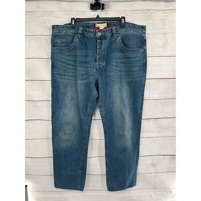 Карбоновые джинсы из 2 кобальтового денима свободного покроя прямые штанины мужские размер 40 на пуговицах - Изображение 1 из 4