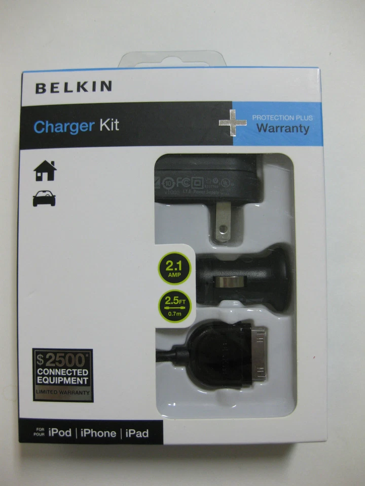 BELKIN 2.1 AMP 2.5ft Charger Kit for iPod - iPhone - iPad FACTORY SEALED !!! - Image 1 of 1