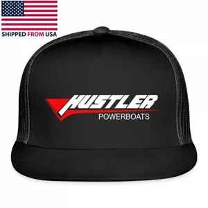 Hustler Powerboats Logo schwarz verstellbare Truckermütze Kappe Erwachsenengröße - Bild 1 von 5