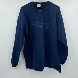 Salt Lake 2002 Olympia Sweatshirt Herren Large Blau Pullover Fleecepullover Vintage - Bild 1 von 10