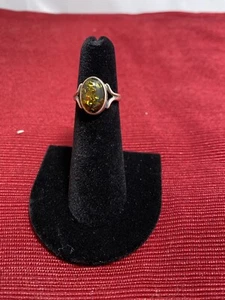 Silver tone tigers eye Ring size 5 (Y) - Picture 1 of 1