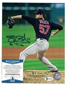Shane Bieber Cleveland Guardians Signed 8x10 Photo Beckett Certified - Picture 1 of 1