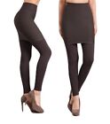 M. Rena Women's Full Length Rayon Seamless Leggings with Skirt Attached