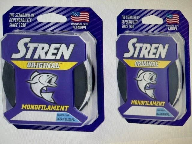 2 Spools Stren Monofilament Fishing Line 20 Lb Test 300 Yards Clear Blue ~ New - Image 1 of 1