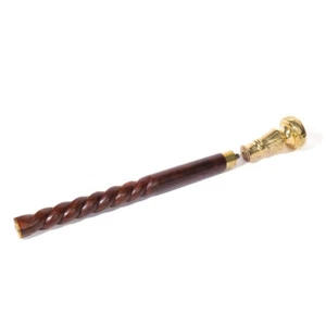 Vintage Brass Handle Victorian Wooden Walking Stick Canes Antique Designer Gift. - Picture 1 of 8