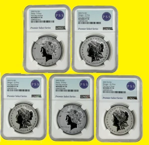2022 MORGAN Dollar CC D O Peace D S 5 coins set NGC RV PF 70 First DAY OF ISSUE - Picture 1 of 12