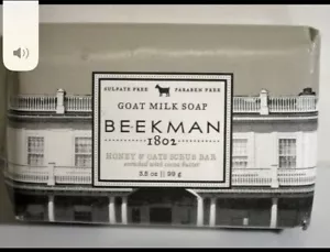 NEW BEEKMAN 1802 Goat Milk Soap Honey & Oats Scrub Bar 3.5 oz - Picture 1 of 2