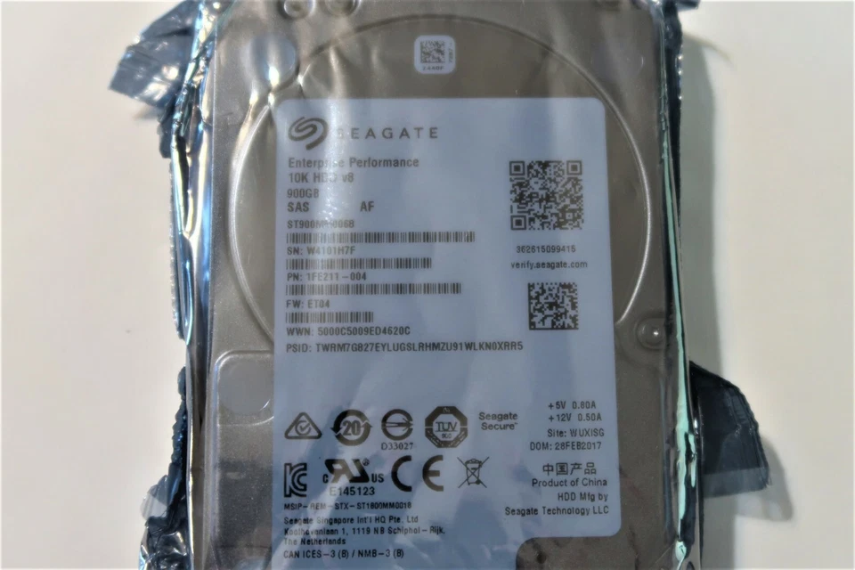Seagate ST900MM0068 1FE211-004 FW:ET04 900gb SED 2.5" 10k 128MB 12Gb/s SAS (NEW) - Image 1 of 1