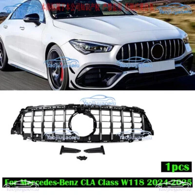 For Mercedes-Benz CLA Class W118 2024-2025 Silver GT style Front Bumper Grille - Image 1 of 4