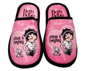 Pink New Betty Boop Slippers Shoes One Size Fits Most Attitude Pudgy Cartoon TV - Picture 1 of 2