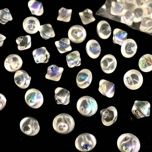Aurora Glass Buttons 20pcs 7mm / 0.28" Iridescent Round Japan Sewing Craft Lot - Picture 1 of 2