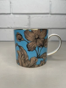 Wedgwood Vibrance Blue Coffee Tea Cup Mug Floral Motif Gold Trim Bone China - Picture 1 of 8