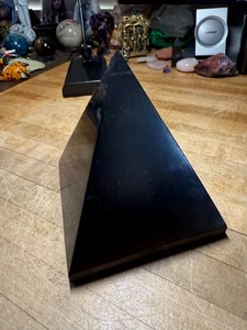 Shungite Mineral Gemstone Ex LG Polished Pyramid Imported From Karelia Russia213 - Picture 1 of 8