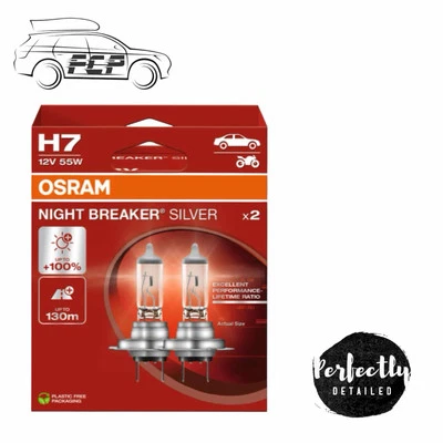OSRAM Night Breaker Silver +100% H7 Car Headlight Bulbs (Twin) 64210NBS-2HB - Image 1 of 4