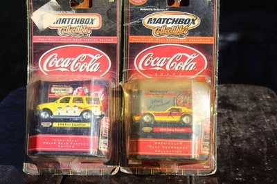 VINTAGE 1999 & 2000 MATCHBOX COCA-COLA 98 Ford Expedition 1979 Corvette car Lot - Image 1 of 4