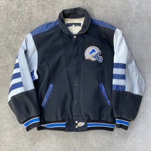 Giacca Vintage Detriot Lions Jeff Hamilton DISTRESSATA necessita di pulizia vedi foto - Foto 1 di 24