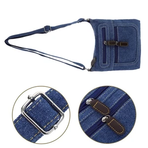 Borsa a tracolla casual denim multi zip piccola quadrata tote mini - Foto 1 di 12