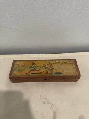 Antigua caja de lápices de 1900 con rima Simon simple "Simple Simon". Foto 1 de 4