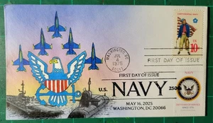 Peterman Hand Painted NAVY Sc.#6004, Continental Navy Sc.# 1566 Dual First Day - Picture 1 of 1