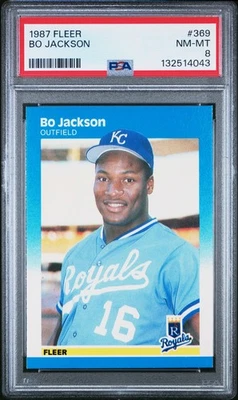 1987 FLEER #369 BO JACKSON ROOKIE RC PSA 8 - Image 1 of 2