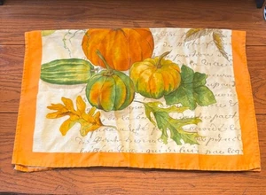 Williams Sonoma Botanical Pumpkin Kitchen Tea Towel Large Made in Italy - Picture 1 of 5