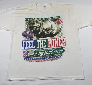 Vintage 1999 New York Jets NFL Kickoff Opening Day T-Shirt XL Jerzees Made USA - Bild 1 von 7