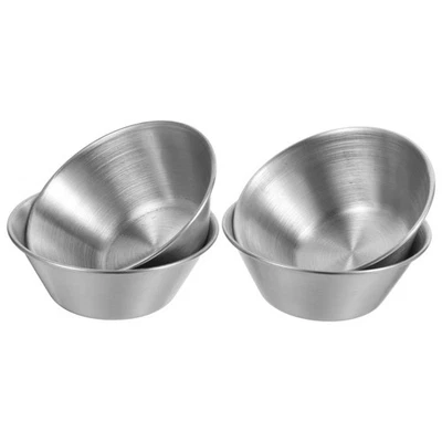  4 Pcs Tazze Per Condimenti in Acciaio Inossidabile Contenitore Salsa - Immagine 1 di 4