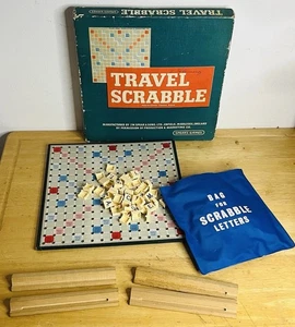 Travel Scrabble Board Game Spear's Games Clip On Tiles Complete Vintage - Picture 1 of 9
