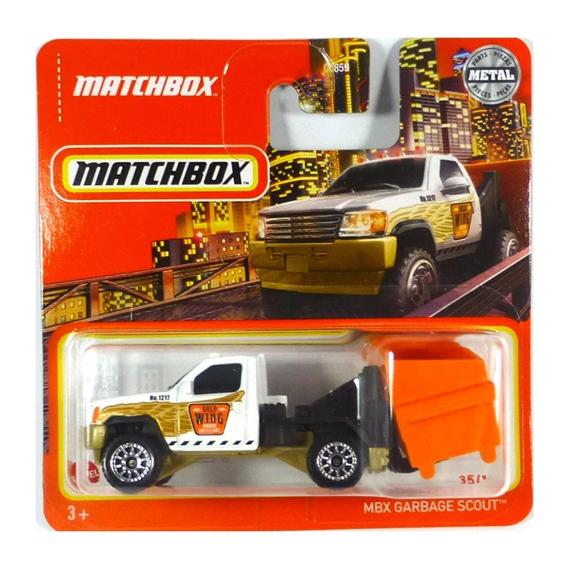 Matchbox GXM53 MBX Garbage Scout Müllwagen weiss 35/100 Maßstab 1:64 Modellauto - Bild 1 von 1