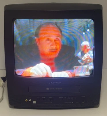 Emerson 13" TV/VCR CRT Combo EWC1304 Retro Gaming TV - VCR WORKS/NO SOUND - READ - Image 1 of 4