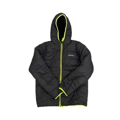 Chaqueta acolchada reversible Eddie Bauer negra con cremallera polar para niños talla L (14-16) Foto 1 de 4