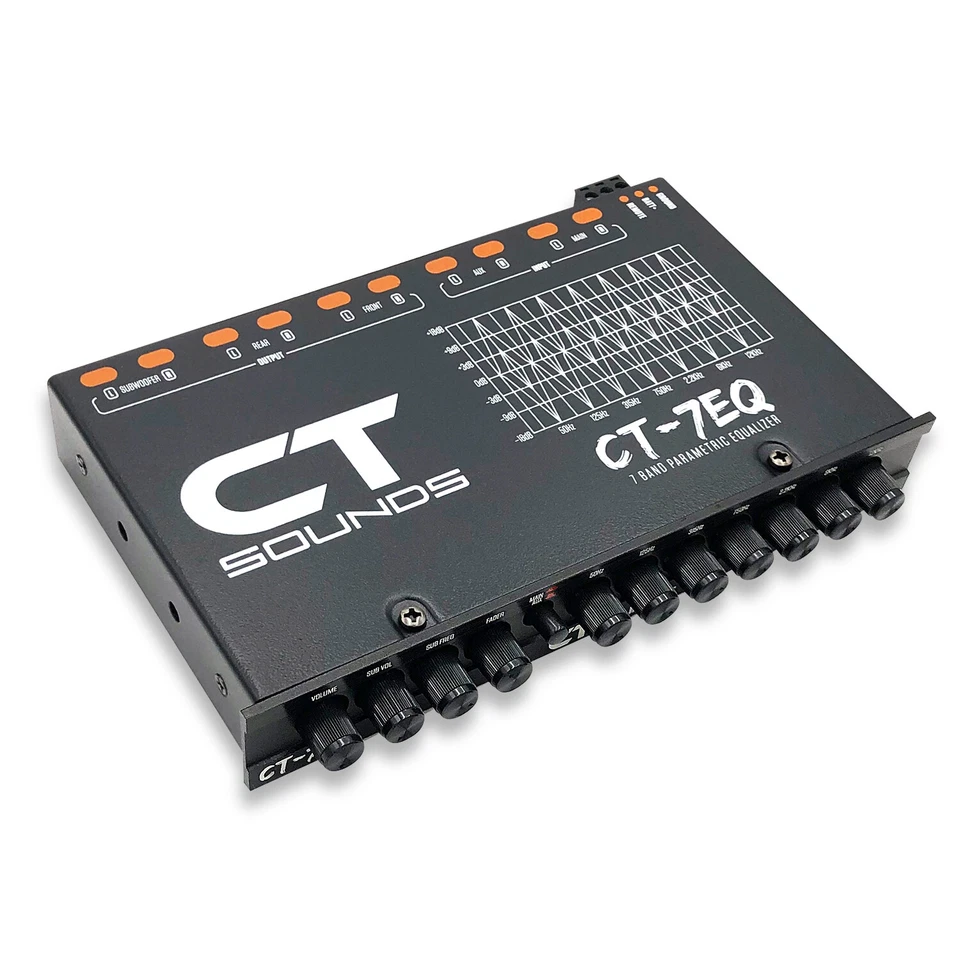 Ecualizador paramétrico de audio para automóvil CT Sounds CT-7EQ 7 bandas 1/2 din con entrada AUX Foto 1 de 3
