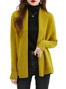 Suéter de lana de manga larga cárdigan tejido suéter ropa para mujer - Imagen 1 de 30