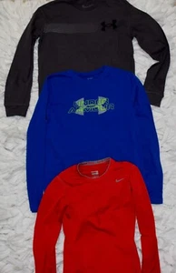 Boys Large Lot of 3 Size 14-16 Nike & Under Armor Long Sleeve ATHELTIC SHIRTS - Picture 1 of 12