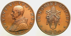 Medaglia Papa Paolo VI In Nomine Domini Anno I 21-VI -1963 Ae mm50 - Imagen 1 de 1