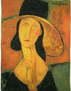 JEANNE HÉBUTERNE BY MODIGLIANI 97CM X 68CM GEFÜTTERTER BELGISCHER TANDTEPPICH WANDHÄNGUNG - Bild 1 von 5