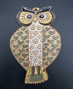 Sandy Clay Ceramic Pottery OWL Wall Decor 6.5” Tall - Picture 1 of 6