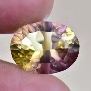 Piedra preciosa bicolor natural impecable 7,60 quilates ovalada certificada sin tratar - Imagen 1 de 9