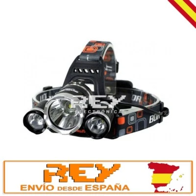 Luz LED Linterna Diadema Casco 3 LED Batería 6000 Lm Entrega 48/72h d110 - Imagen 1 de 4